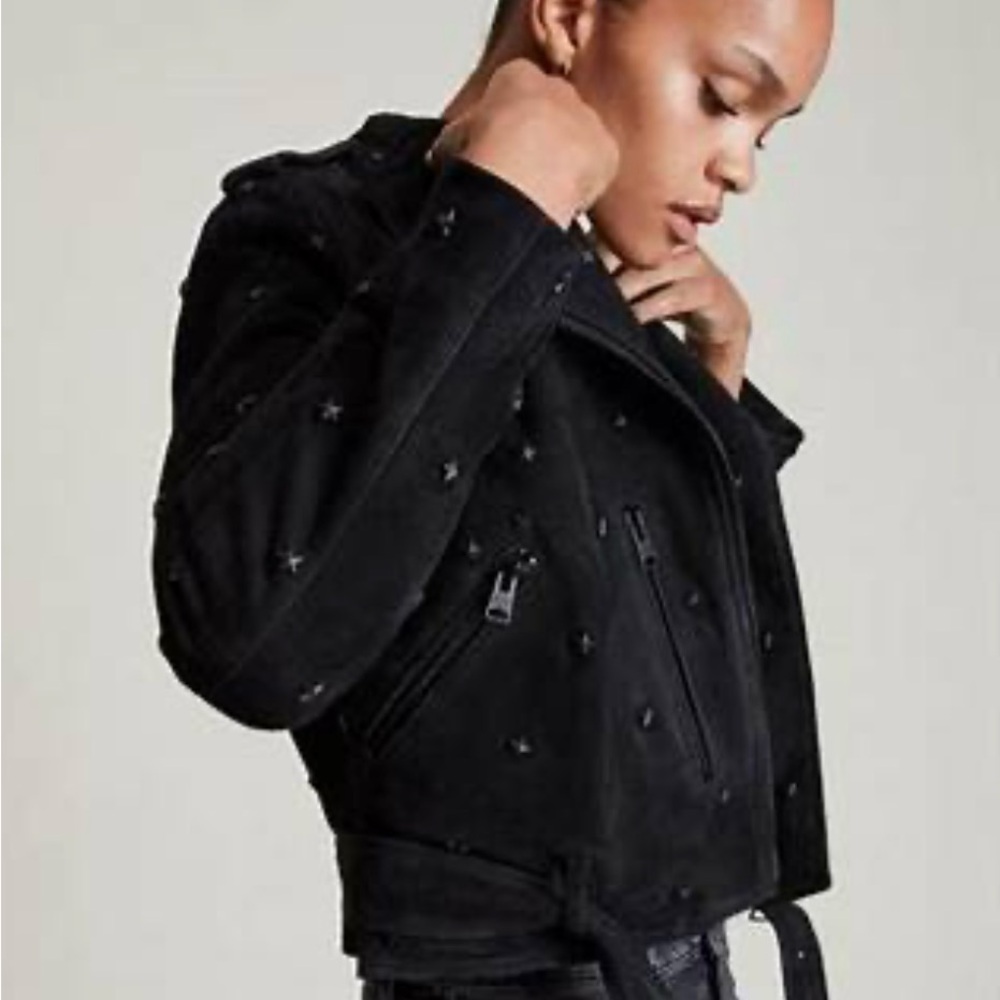 All Saints x Balfern Star Studded Suede
Biker Jacket